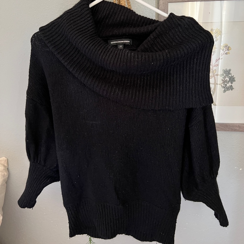 Express black off shoulder sweater size XS